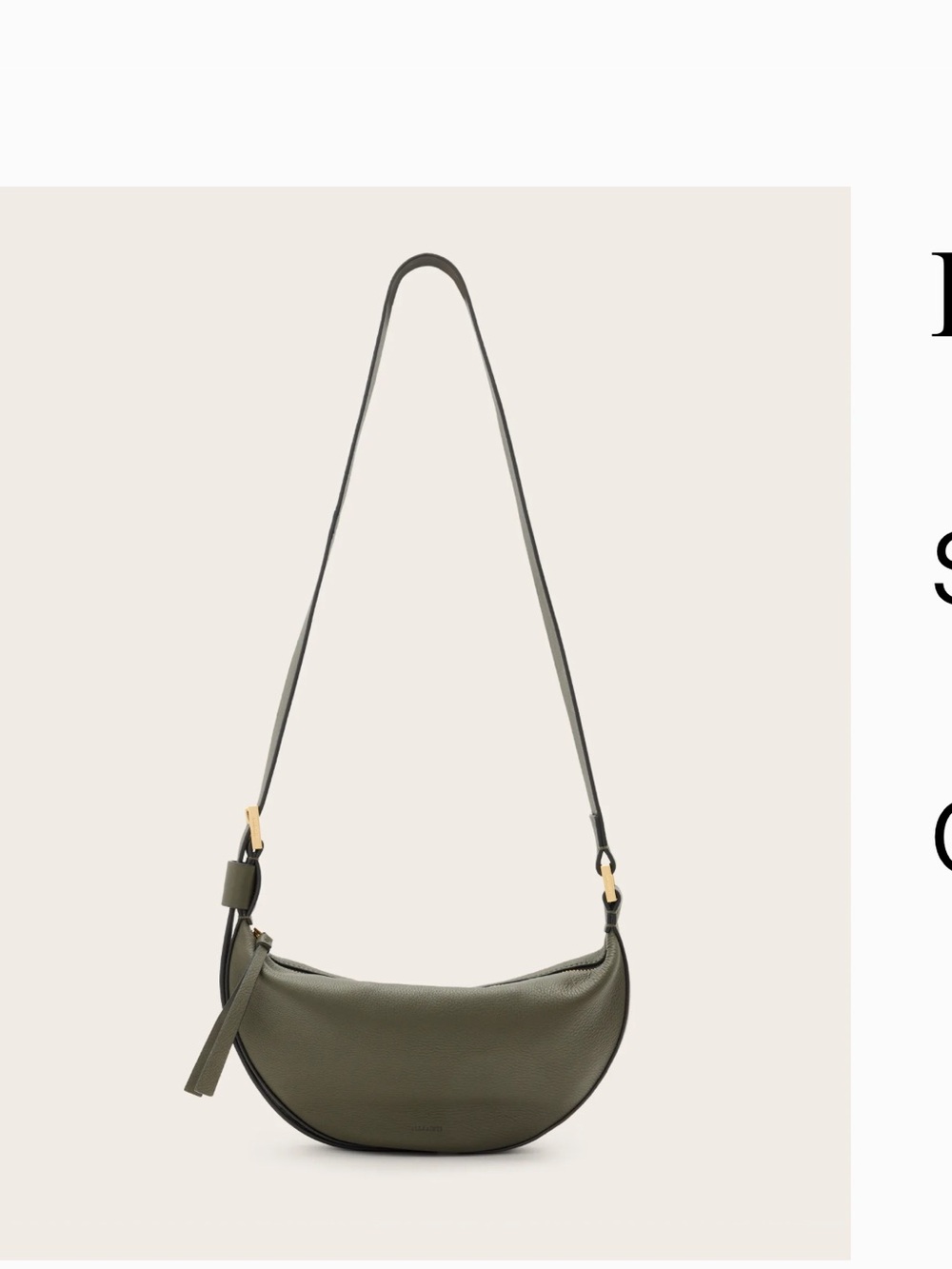 All Saints Olive Half Moon Crossbody